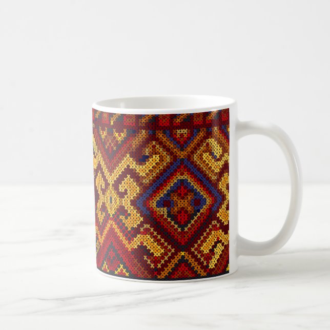 Café Patrón de punto de cruz en taza (Derecha)