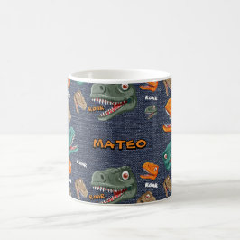 Café Patrón de taza de dinosaurio audaz para niños