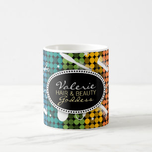 Café Pelo del arco iris y taza de encargo atractivos de