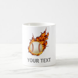 Café Pelota de béisbol personalizada en una taza de fue
