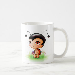 Café Pequeña taza del chica de la mariquita