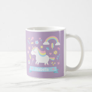 Café Pequeña taza linda de los chicas del arco iris de