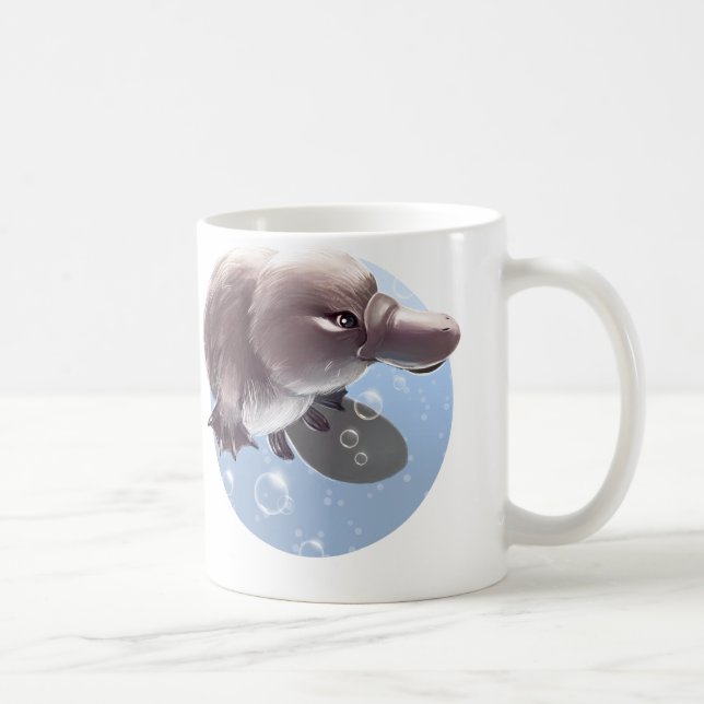 Café Pequeña taza linda del ilustracion de Platypus (Derecha)