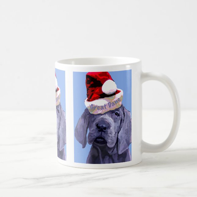 Café Perrito de great dane X taza de 3 navidad (Derecha)
