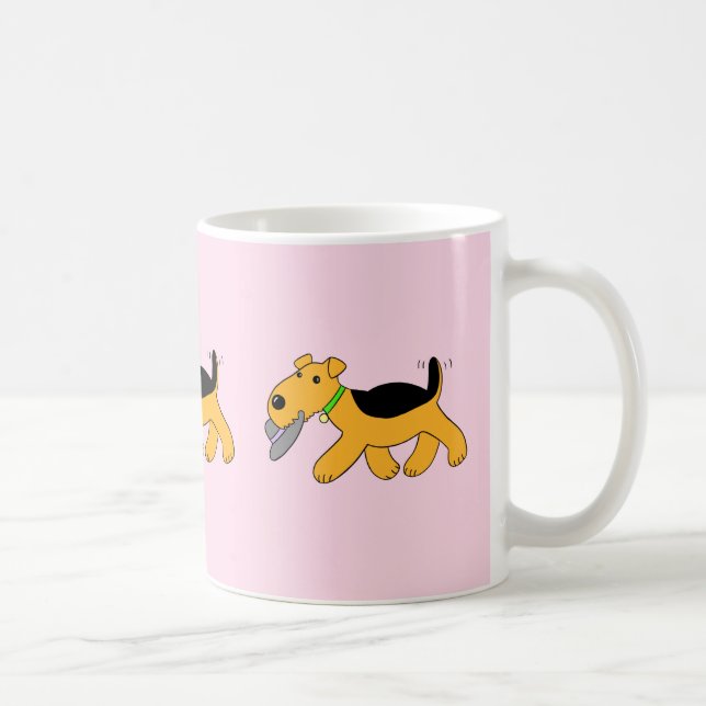 Café Perro de Kawaii Airedale Terrier con una taza del (Derecha)