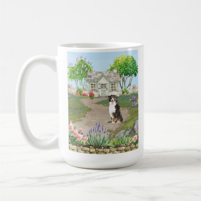 Café Perro de montaña de Bernese en la taza de cerámica (Izquierda)