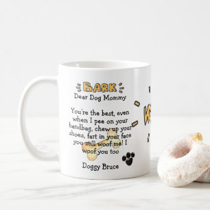 Café Perro mami cómica taza de regalo personalizado mam