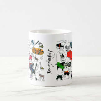 Café perros en taza de las capas