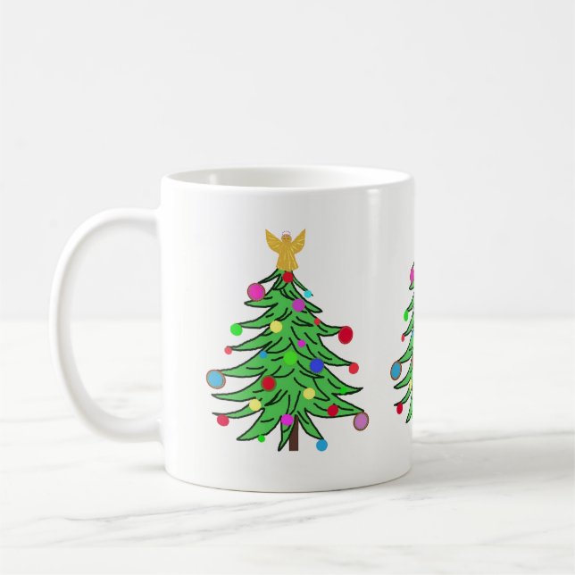 Café Personalizado de la taza del árbol de navidad (Izquierda)