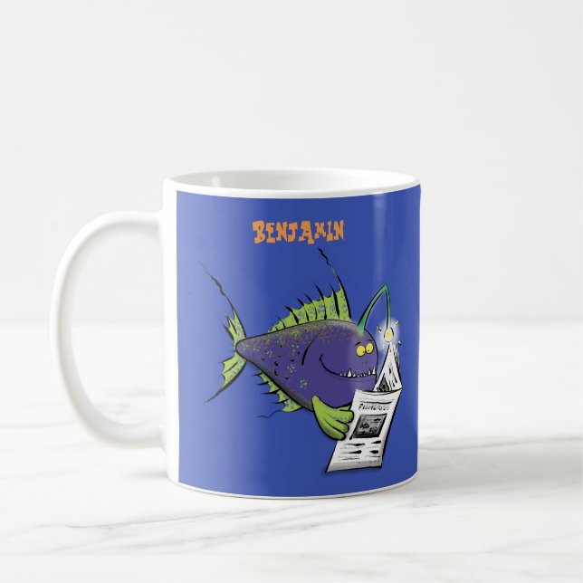 Café Personalizado de pescado de ángel gracioso taza de (Izquierda)