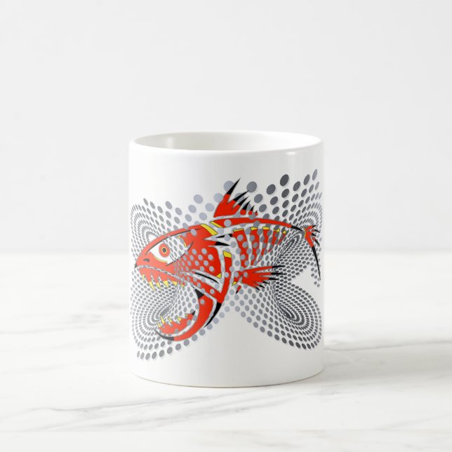 Café Pesque el diseño en blanco taza de la obra clásica (Centro)