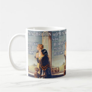 Café Pida prestada más taza de los libros