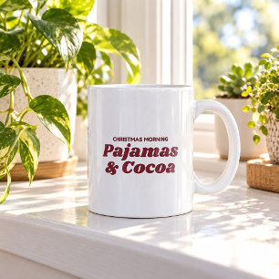 Café Pijama de Navidad por la Mañana & Taza Divertida d