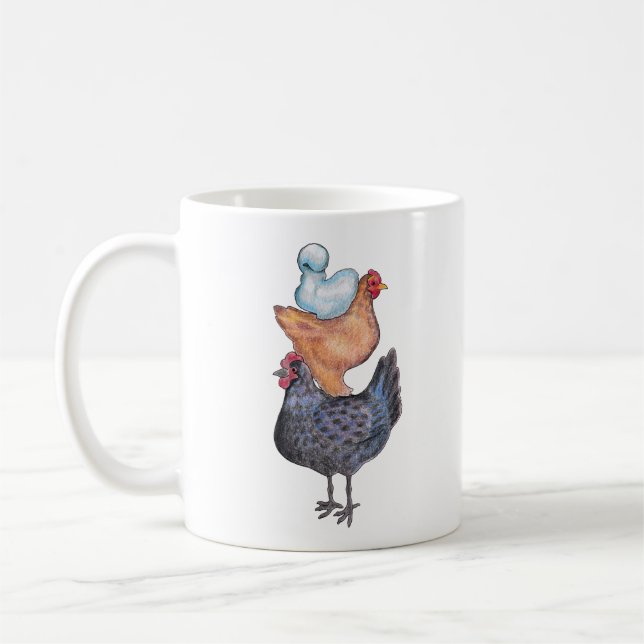 Café Pila de taza de las gallinas (Izquierda)