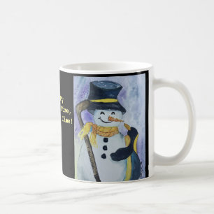 Café Pingüino y muñeco de nieve con la taza del palil