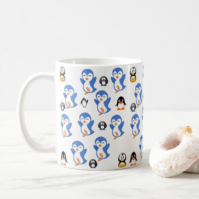 Café pingüinos de taza (Con donut)