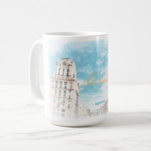 Café Pintura de Arquitectura de Minsk Bielorrusia Taza