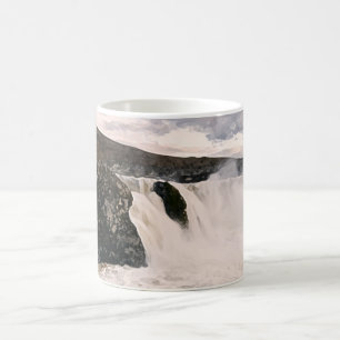 Café Pintura de la taza de la cascada de Sigalda