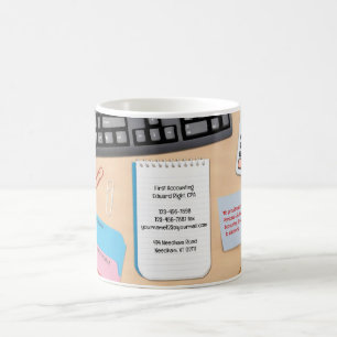 Café Plantilla de Taza de Negocios de Escritorio de la 