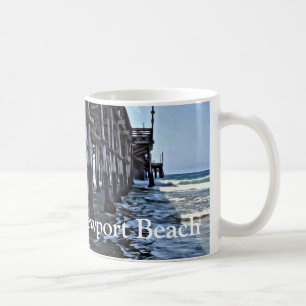 Café Playa de Newport - blanco taza blanca clásica de