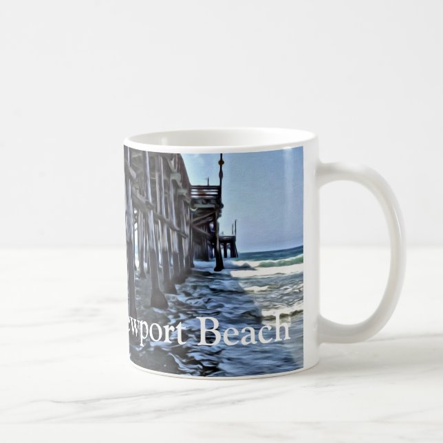 Café Playa de Newport - blanco taza blanca clásica de (Derecha)