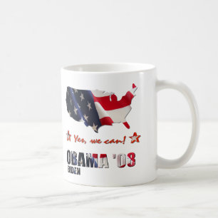 Café Podemos sí la taza 2008 de Obama Biden