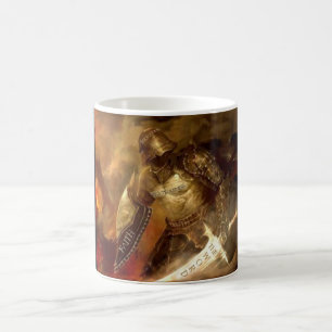 Café Ponga la armadura de la taza del guerrero de dios