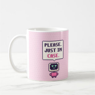 Café Por favor. Por si acaso. Taza de píxeles de IA div