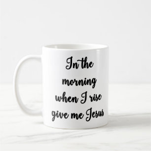 Café Por la mañana cuando subo déme la taza de Jesús