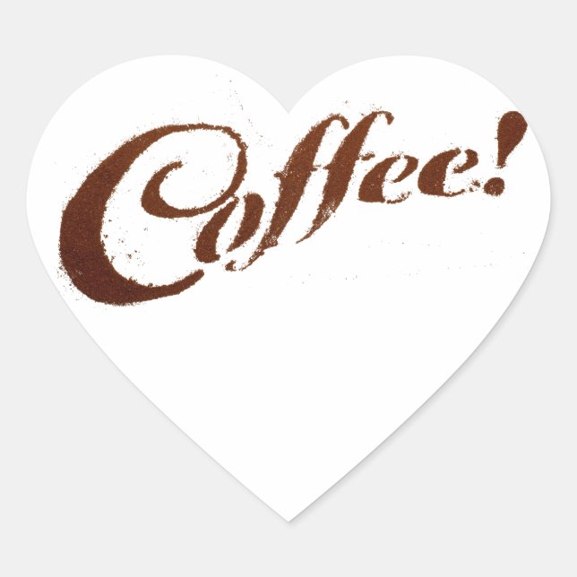 Café por motivos de café - Pegatina del corazón (Anverso)