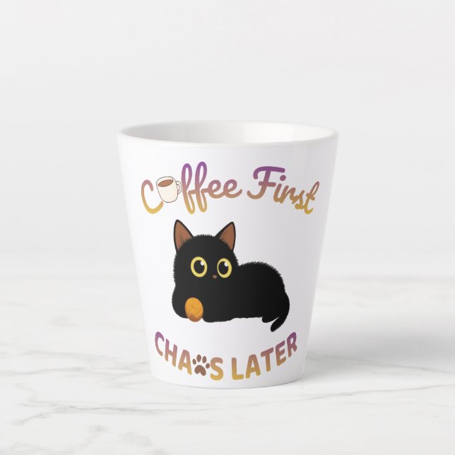 Café primero, caos después Taza de Latte (Anverso)