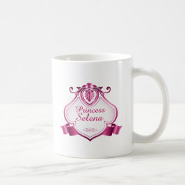 Café Princesa personalizada taza rosada con nombre de