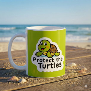Café Proteger la taza de tortugas