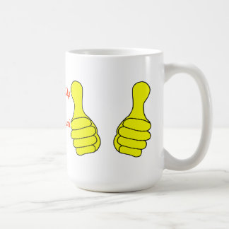 Café Pulgares para arriba para la plantilla de la taza