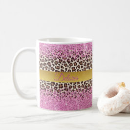 Café Purpurina rosado y taza de oro