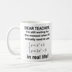 Café Querido Profesor Matemáticas de la Vida Real Taza 