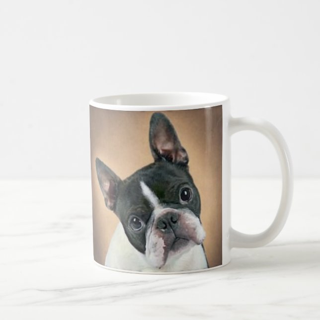 Café Quién yo taza de Boston Terrier (Derecha)