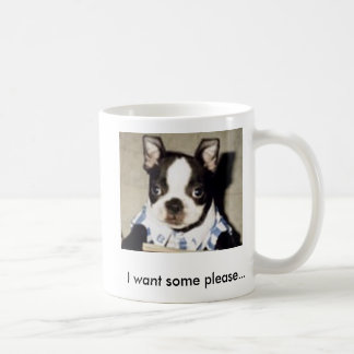 Café Quiero un poco de por favor taza de Boston Terrier