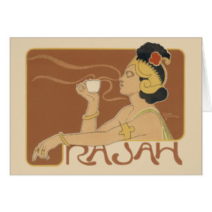 Café Rajah Art Nouveau Vintage, Dama con Café