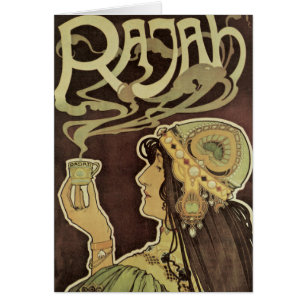 Café Rajah Vintage Art Nouveau, Mujer con Café