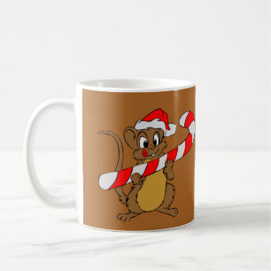 Café Ratón con bastón de caramelo, taza de Navidad