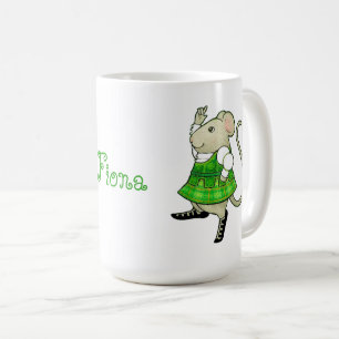 Café RATÓN DE JIG IRLANDÉS Taza Alta Blanca + Texto