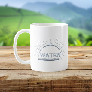 Café Recordatorio de Agua Buen Día Taza Azul