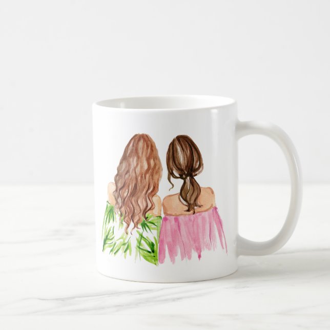 Café Redhead y Brunette de la taza del regalo de los (Derecha)