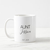 Regalo de Anuncio de Embarazo Tía Nombre Taza de C