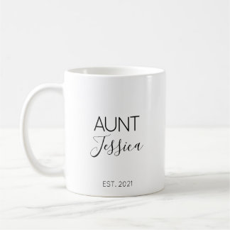 Café Regalo de Anuncio de Embarazo Tía Nombre Taza de C