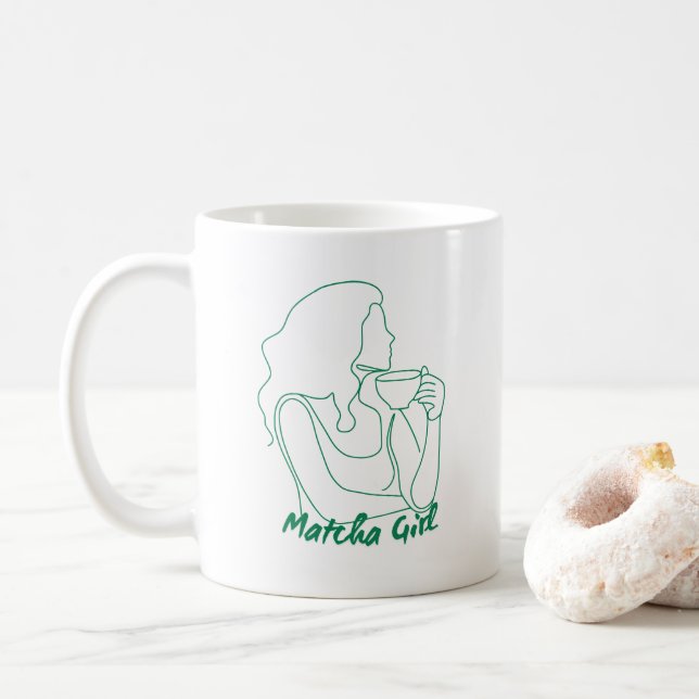 Café REGALO DE CHICA MATCHA, Taza de Matcha, Regalo de  (Con donut)
