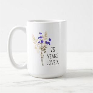 Café Regalo de cumpleaños 75 para mujeres, Taza de cump
