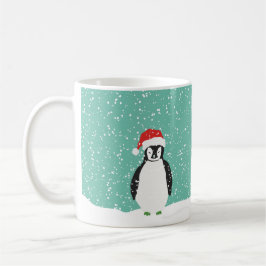 Café Regalo de la taza del pingüino Nevado Santa de las