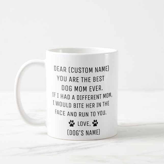 Café Regalo de mamá perra, mamá perra, taza de mamá per (Izquierda)